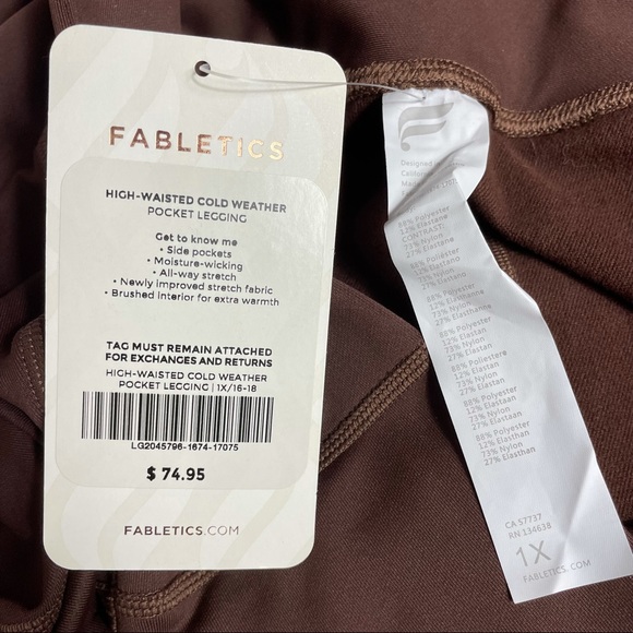 Fabletics High-Waisted Cold Weather Pocket Leggings 1X - Picture 11 of 11